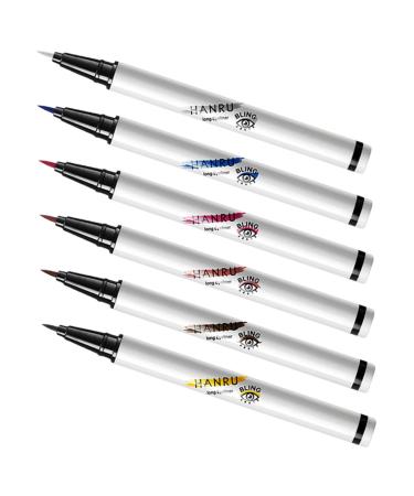 Healvian 6pcs Liquid Eyeliner Pencil White Liquid Eyeliner White Eye Liner Pencils Neon Liquid Eyeliner Abs