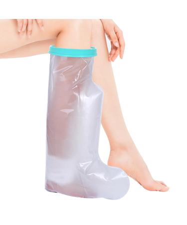 Long leg plaster protection for adults waterproof leg shower protection reused association protection foot leg plaster shower protection leg for broken toe ankle burn -growing lower leg