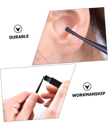 ULTECHNOVO Ear Cleaner Cleaning Brush Set - Portable Ear Pick Tool Kit for Gently Cleaning Ear Canal - Black, 12x0.5cm - Buy Online on GoSupps.com