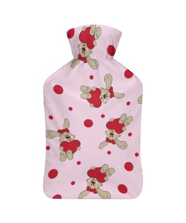 Rabbit Hot Water Bottle With Cover Plush Bed Bottle Hand Warmer For Adults And Children 26.5X15.3cm