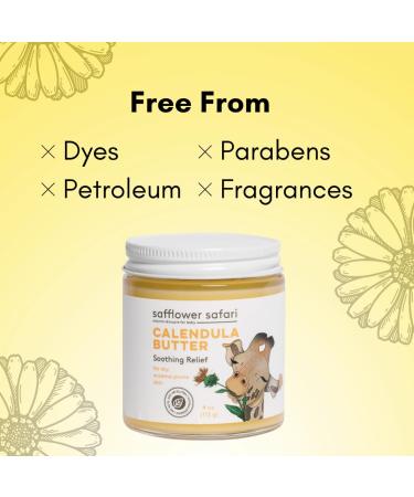 Calendula Butter for Baby | Soothing Eczema Relief & Diaper Rash Care | Hypoallergenic All-Natural Formula | Plant-Derived | Made in USA by Safflower Safari - Buy Online on GoSupps.com