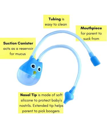 Reusable Infant Nasal Aspirator - Owl Design | Gentle Suction for Baby Boogers and Snot | Virus Prevention Tool | Washable | Baby Shower Gift - Buy Online on GoSupps.com