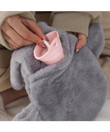 Joiba 1L Hot Water Bottle with Soft Cover | Outlet-Proof Heat Bottle for Pain Relief | Cuddly Gray Shark Design for Adults & Children - Buy Online on GoSupps.com