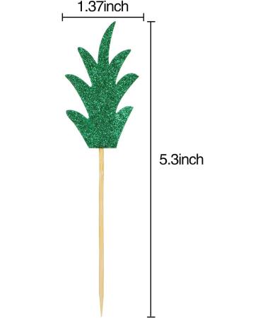 48 Pieces Pineapple Cupcake Toppers Glitter Cake Picks Donut Decor Topper for Summer Hawaii Party - Buy Online on GoSupps.com