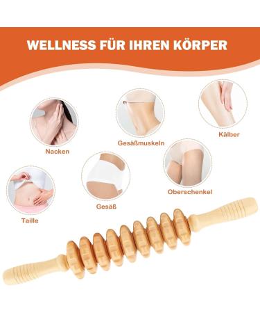 Premium Wood Fascia Rod Massage Roller | Body Relaxation & Muscle Recovery Device - Buy Online on GoSupps.com