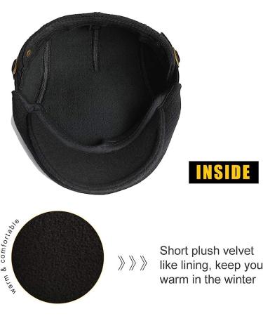 Sumolux Men's Black Winter Newsboy Cap | Stylish Beret Hat for Men | Cabbie Flat Cap - Buy Online on GoSupps.com