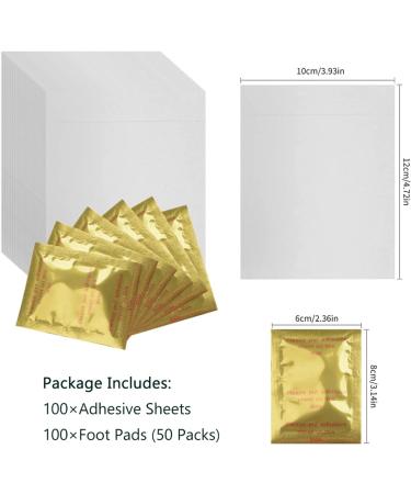 Ginger Foot Pads for Anti-Stress Relief and Improved Sleep | 100 Pads with Adhesive Sheets for Deep Cleansing and Foot Care - Buy Online on GoSupps.com