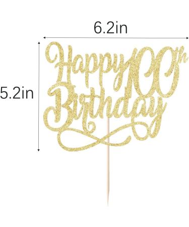 Qertesl Gold Glitter Happy 100th Birthday Cake Topper Cheers to 100 Years happy 100th Birthday Cake Topper 100th Anniversary Cake Topper men and women 100 years old happy birthday Party Decoration Gold100 - Buy Online on GoSupps.com