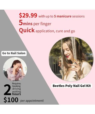 Beetles Poly Nail Gel Extension French Kit - All-in-One Builder Gel for Easy DIY Nail Art Design and Salon-Worthy Manicures Perfect Mother's Day Gift - Buy Online on GoSupps.com