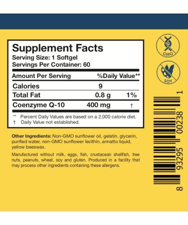 Researched Nutritionals CoQ10 Power - Therapeutic Coenzyme Q10 for Heart Health & Energy | Non-GMO Softgels (60 ct - Buy Online on GoSupps.com