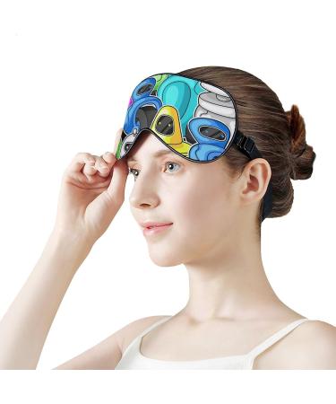 Sleep Mask for Kids - Cartoon Colored Robots Eye Mask with Adjustable Strap | Funny Sleep Shade Cover | Blocks Light & Reduces Puffy Eyes | Perfect Gift - Buy Online on GoSupps.com