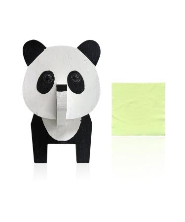 1 piece 3D Panda-shaped glasses holder made of wood wooden puzzle glasses creative animal-shaped spectacle holder sunglasses display stand office and desk decoration (panda)