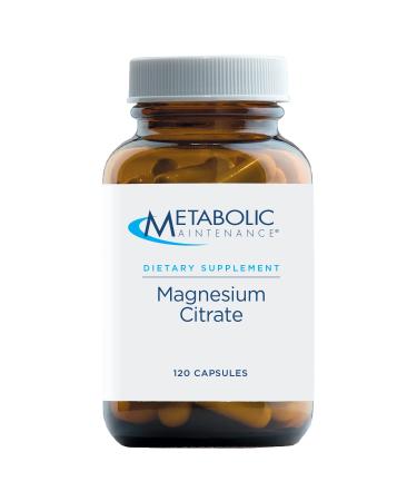 Metabolic Maintenance Magnesium Citrate - 167mg Per Capsule Pure Magnesium + Vitamin C Supplement - Calm Sleep Muscle + GI Support No Fillers (120 Capsules)