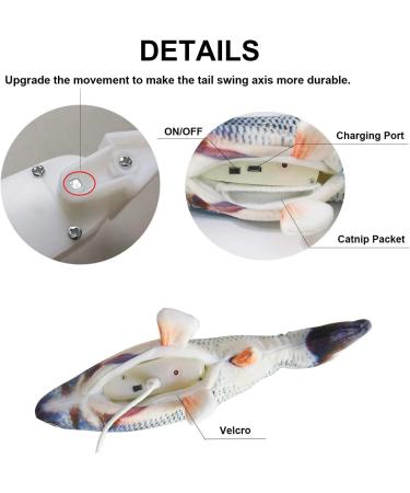 Floppy Fish Cat Toy | Electric Catnip Plush Simulation Toy for Indoor Cats | Interactive Kitten Chew Toy | Bronze - Buy Online on GoSupps.com