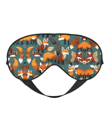 FoRes Many foxes print Print Adult Unisex Sleep Eye Mask Light Blocking Adjustable Smooth for Deep Rest Black