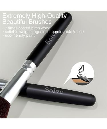 SOLVE 32-Piece Professional Makeup Brush Set with Wooden Handles - Cosmetics Brushes for Foundation, Concealer, Powder - Black Face and Eye Makeup Brushes Kit - Buy Online on GoSupps.com