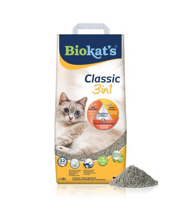 Biokat's Classic 3in1 unscented - clumping cat litter with 3 different grain sizes - 1 bag (1 x 10 L) - Buy Online on GoSupps.com