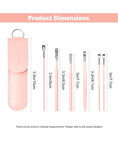 6 Pcs Stainless Steel Ear Wax Removal Kit | Ear Cleaner Tool with Leather Storage Box - Pink - Buy Online on GoSupps.com