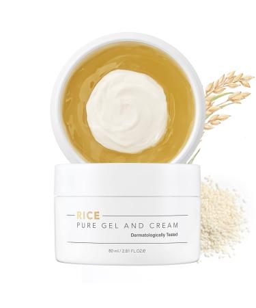 THANKYOU FARMER Rice Pure 2-IN-1 Gel and Cream 2.81 fl.oz (80ml)  Exclusive Korean Rice Extracts  Korean Night Cream Moisturizer for Face  Korean Moisturizer for Dry Skin  Fragrance Free