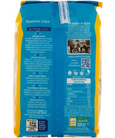  Italian Gourmet E.R. Pack of 24 De Cecco 100% Italian pasta pieces: Pennette Lisce No. 140 500g + Italian Gourmet Polpa 400g - Buy Online on GoSupps.com