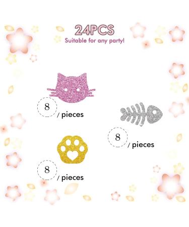 Set of 24 Cat Cupcake Toppers Pink&Gold Glitter Kitten Cupcake Picks Pet Kitty Birthday Cake Decorations Girl's Birthday/Cat Theme Baby Shower Party Supplies - Buy Online on GoSupps.com