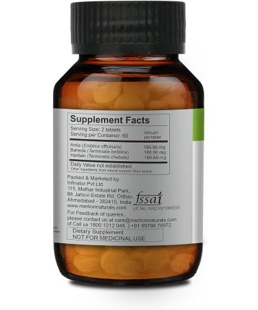 MERLION NATURALS Triphala Tablets 500mg - 120 Tablets | Pure Ayurvedic Blend - Buy Online on GoSupps.com