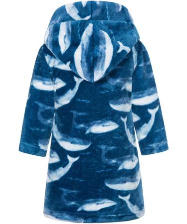XINNE Boys Girls Soft Bathrobe - Cute Ocean Blue Flannel Hoodie Pajamas for Toddlers & Babies - Buy Online on GoSupps.com