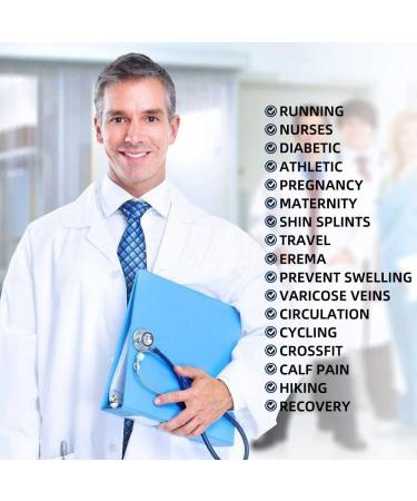 Compression Socks 15-20 mmHg Best for Running, Travel, Nurses - 7 Pairs (L-XL, Black) - Buy Online on GoSupps.com