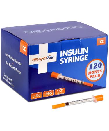 Insulin Syringes 29G 1cc 1/2" 120 Pack