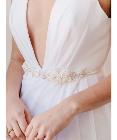 SWEETV Pearl Bridal Headband - Silver Wedding Headpiece with Crystal Flower Accents for Women and Girls - Buy Online on GoSupps.com