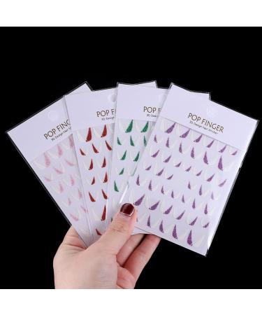 Nail Art Decorations Adhesive Sliders Decals U shape Manicure 3D Colorful Nail Stickers French(green) - Buy Online on GoSupps.com