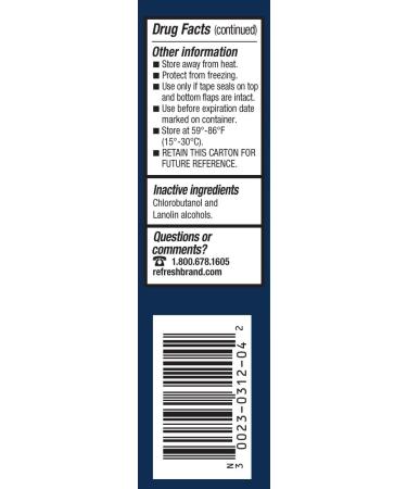 Refresh Lacri-Lube Lubricant Eye Ointment 0.12 Oz (2 Pack) - Buy Online on GoSupps.com