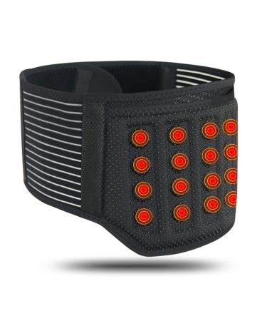 Self-warming Turmalin-lende vertebrae belts for the lower back with 21 magnets heat output for relieving back pain decompression of the spine in men and women (color: S black M