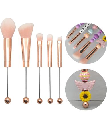 Makeup Brush Set for Women Beaded Rose Gold DIY Faux Fiber Make Up Brushes for Eyeshadow Concealer Eyebrow Foundation Contour Makeup Supplies Kabuki Brushes - Buy Online on GoSupps.com