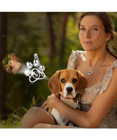 Glooraca Dog Projection Necklace with Personalised Photo Dog Paw Necklace Custom Photo Charm Projection Necklace Dog Paw Pendant Pet Memorial Necklace 1# - Buy Online on GoSupps.com