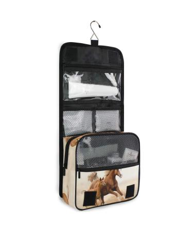 Running Horses Foldable Makeup & Toiletry Bag - Stylish Cosmetic Bag for Women & Girls - Buy Online on GoSupps.com