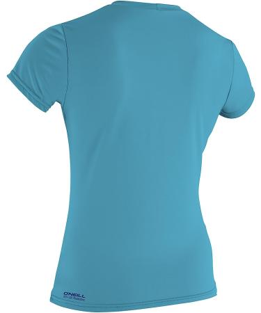 O'Neill Women's Basic Skins Upf 30+ Short Sleeve Sun Shirt XL - Turquoise - Buy Online on GoSupps.com