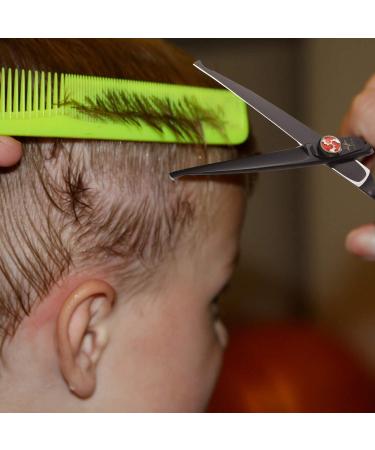 Kids Safety Hair Scissors 6 Inch - Professional Hair Trimming Scissors for Children - Barber Quality - Black Cutting Scissor for Home Use - Buy Online on GoSupps.com