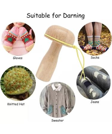 EYANKUNG Darning Mushroom Set - Wooden Sewing Tool with Needles for Mending and Repair - Buy Online on GoSupps.com