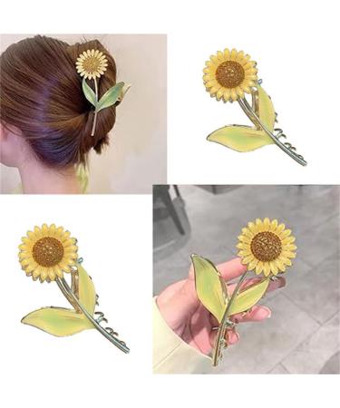 yangzerang Sunflower Hair Claw Clips Women's Sunflower Hair Claw Clips Floral Metal Hair Clips Nonslip Elegant Flower Hair Claw - Buy Online on GoSupps.com