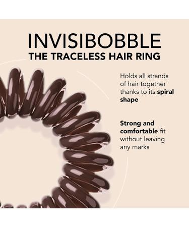 Invisibobble Original Hair Tie - Brown | 3x Spiral Hair Ties for All | Designed in Munich - Buy Online on GoSupps.com