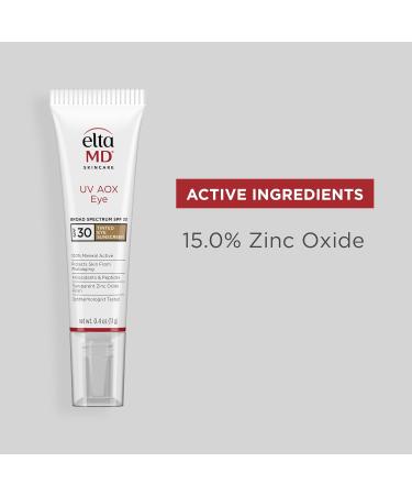 Buy EltaMD UV AOX Tinted Eye Sunscreen SPF 30 | Mineral Sunscreen for Eye Area | 100% Mineral Formula | 0.4 oz Tube - International Shipping Available - Buy Online on GoSupps.com