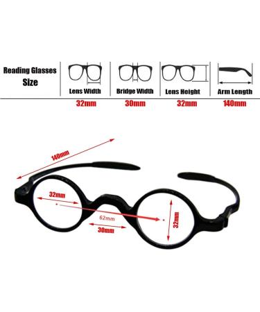 Meijunter Round Frame Reading Glasses for Men & Women - 1.0 to 4.0 Strengths - Stylish Black Readers - Buy Online on GoSupps.com