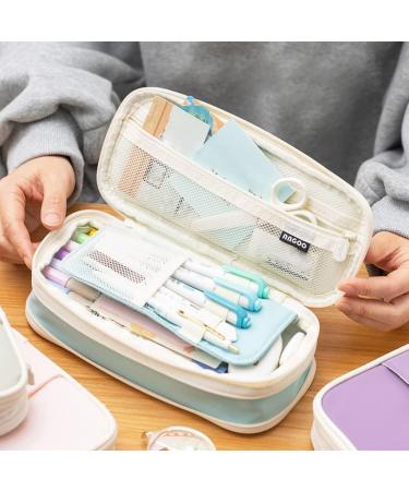 Arnuixty Large Colorful Pencil Pen Case Bag - Big Capacity Organizer for Office, College, School & Travel - Light Green - Buy Online on GoSupps.com