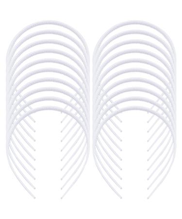 Lawie 20 Pack White Plain Blank 1CM Slim Thin Hard plastic Headband Hairband Elastic Hair Hoop Holder Clasp Tiara Crown Headpiece Crafting DIY Accessories for Women Girl - Buy Online on GoSupps.com
