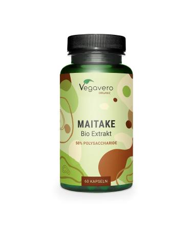 Maitake BIO Vegavero | High Dosage: 7500 mg | Standardized Extract to 50% Polysaccharides | Natural Antioxidant + Anti Stress | No Additives | 60 Capsules | Vegan