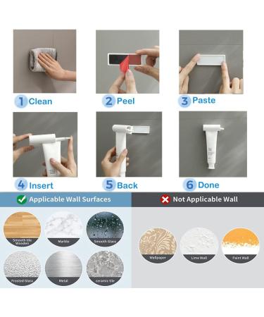 UDQYQ 2PC Rolling Toothpaste Squeezer with Magnetic Pad - Wall-Mounted Space-Saving Bathroom Organizer (White) - Buy Online on GoSupps.com