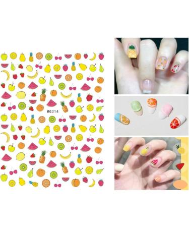 Cute Nail Stickers for Kids & Little Girls - 12 Sheets Self-Adhesive Nail Decals with Christmas Flowers, Animals, Plants, Fruits - Nail Art Decoration for Women - Buy Online on GoSupps.com