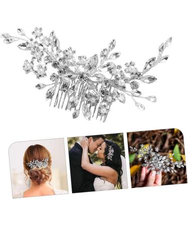 Angoily Crystal Inlaid Hair Comb Pearl Tiara Rhinestone Wedding Headdress Wedding Hair Combs Vintage Hair Accessories Flower Side Comb Wedding Hair Accessories Mosaic Bride Alloy Earring - Buy Online on GoSupps.com