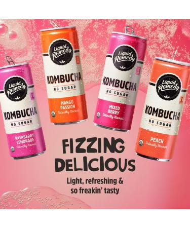 Remedy Kombucha Sugar Free Organic Drink - Variety Pack - Pack of 24 - 8.5 Fl Oz. - Buy Online on GoSupps.com
